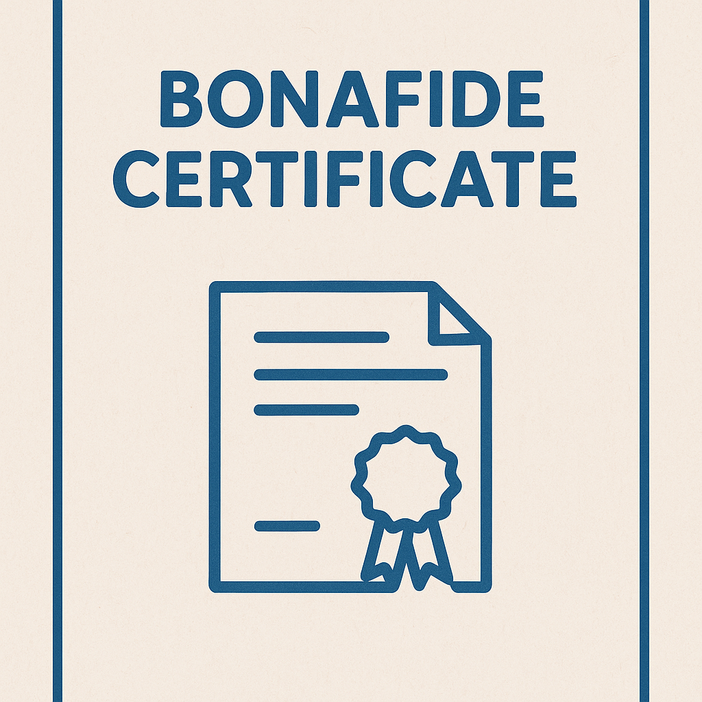 Bonafide Certificate format