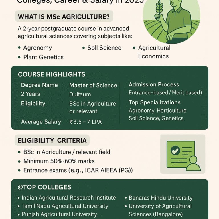 Msc in agriculture